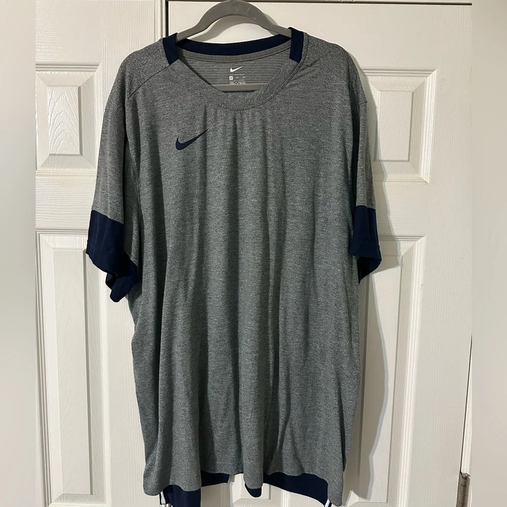 Nike Coach’s Authentic Men's Gray and Blue Shirt 4xl sideline authentic